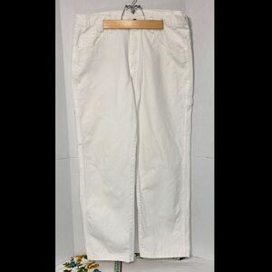 Red Kap Men's White Painter Dungarees Utility Pants Work Wear 34X30 Cotton